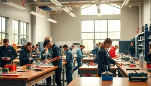 Engaged students learning at a Trade School Tennessee highlighting diversity and hands-on experience.