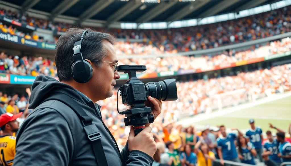 Capture the excitement of sports at https://thesportstribune.in with a journalist in action.