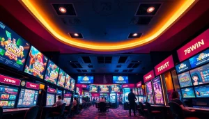 Exciting online gaming scene at 78WIN showcasing diverse games and vibrant atmosphere