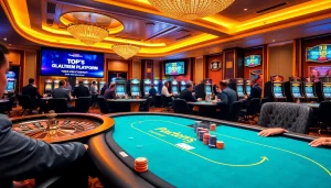 Experience top 주소모음 platforms in a vibrant casino setting with poker and roulette highlights.