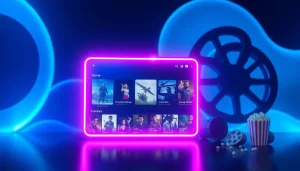 Engaging movie streaming interface showcasing films on https://bandarlayarkaca21.com with vibrant cinematic elements.