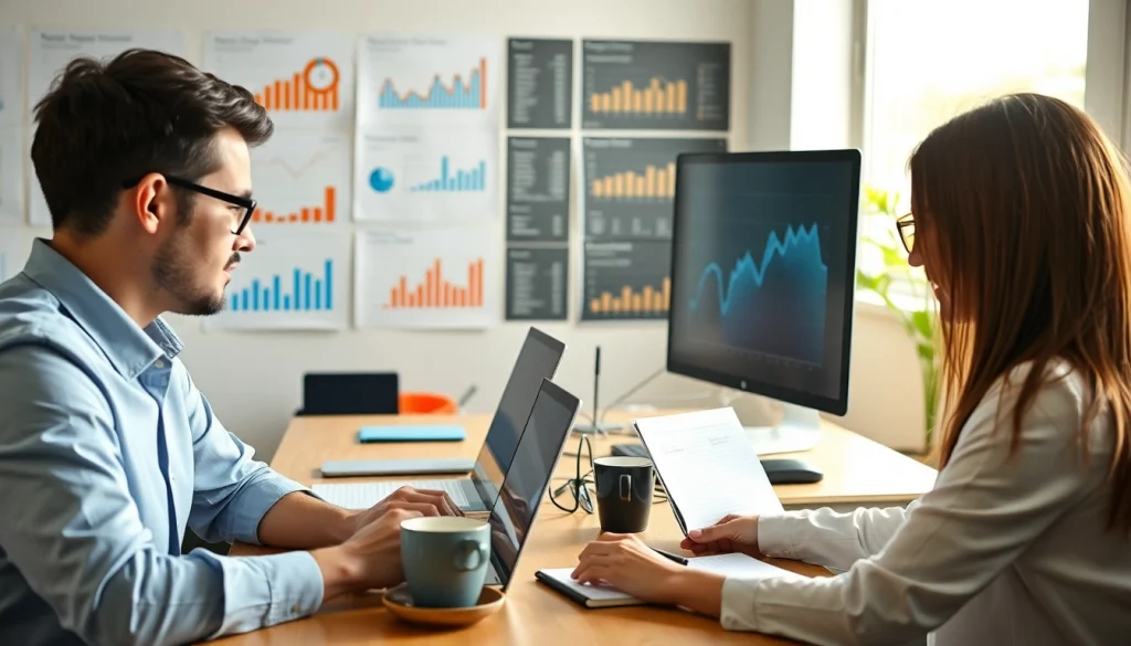 People participating in surveys on https://enqueteplein.nl in a bright office environment.