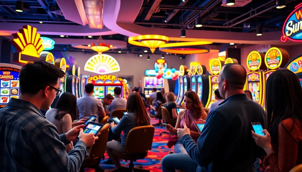 Menggambarkan petani toto dalam suasana bermain game slot online dengan kegembiraan dan warna cerah.