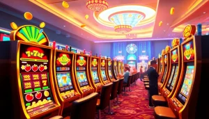 Main attraction walettoto slot menunjukkan berbagai simbol ceria di mesin slot yang berwarna-warni.