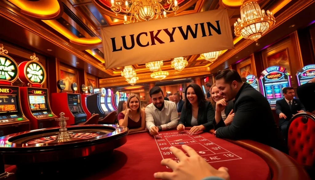 Engage with exciting poker action at LUCKYWIN casino boasting luxurious decor.