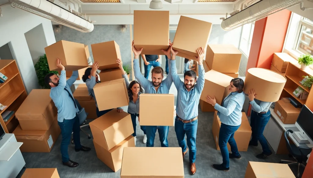 Streamlined office removals Warwick with professional movers efficiently packing and transporting items.