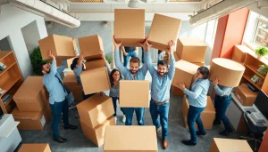 Streamlined office removals Warwick with professional movers efficiently packing and transporting items.