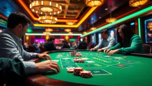 การเล่นบาคาร่าออนไลน์ในบรรยากาศคาสิโนที่เต็มไปด้วยแสงนีออน