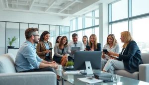 Dynamic team discussing it services washington dc in a modern office environment.