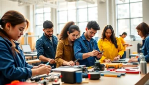Students learning at trade schools in Southern California, engaged in hands-on practical training.