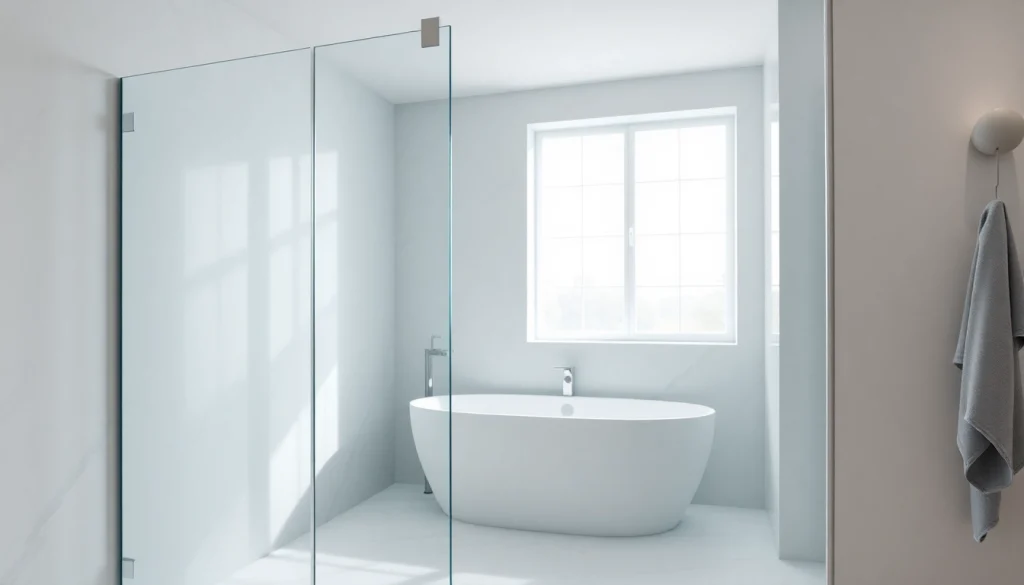 Stylish bathroom showcasing polished shower doors uk enhancing elegance and light.