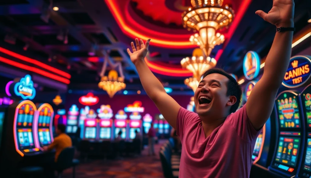 รูปภาพเกมคาสิโน https://slotxo.us.com/ ที่มีผู้เล่นชนะ สล็อตแมชชีน ด้วยสีสันสวยงาม