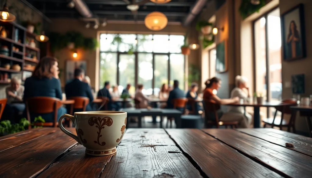 Association coffee shop Madrid : ambiance conviviale avec des clients savourant leur café dans un cadre chaleureux.