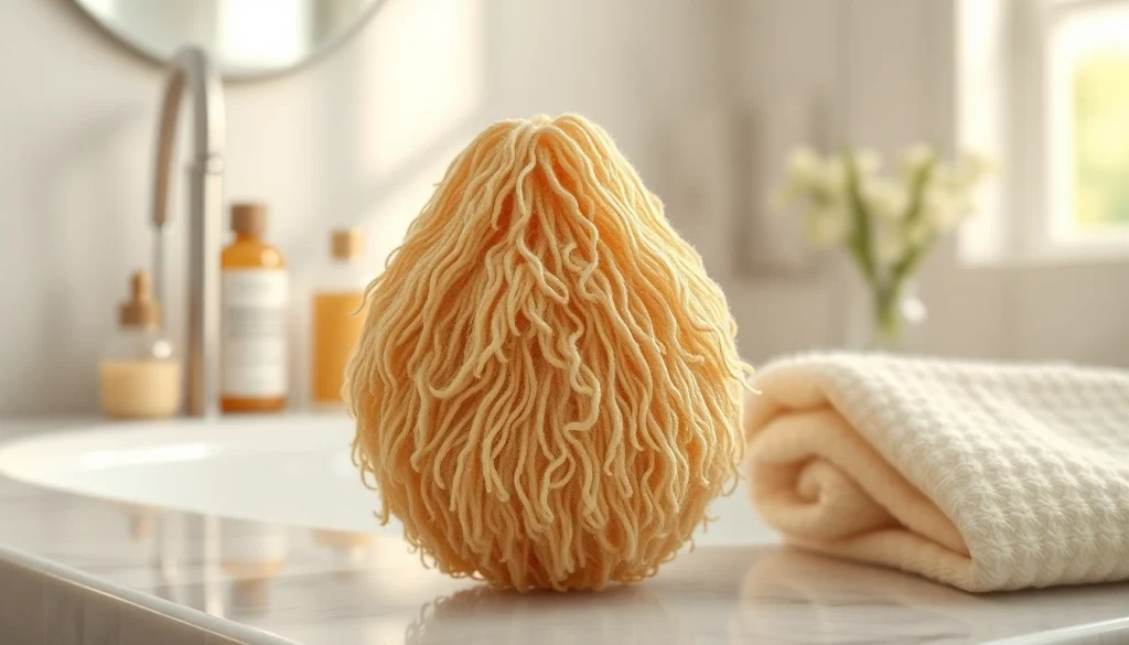 Apply makeup remover loofah for a gentle skin cleanse and exfoliation.