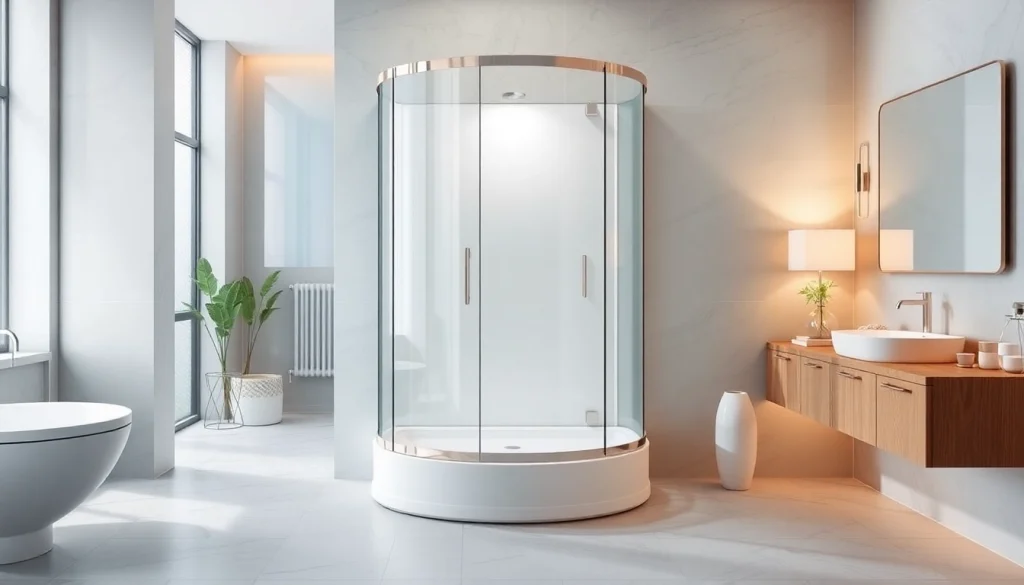 Moderne duschkabine 90x90 in einem eleganten Badezimmer-Design mit stilvollen Einrichtungselementen.