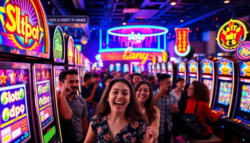 Bermain slot depo 1k dengan variasi mesin slot yang penuh warna dan antusiasme pemain.