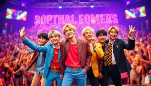 BTS members performing energetically at a concert, showcasing their unique styles and charisma.