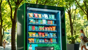 Explore the best vending machines offering snacks, drinks, and unique items in a vibrant urban setting.