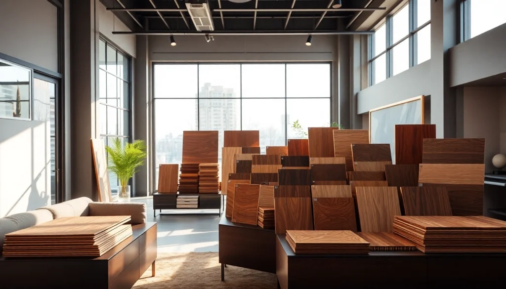 Showcasing woodveneerhub samples in a stylish interior, highlighted by natural light.