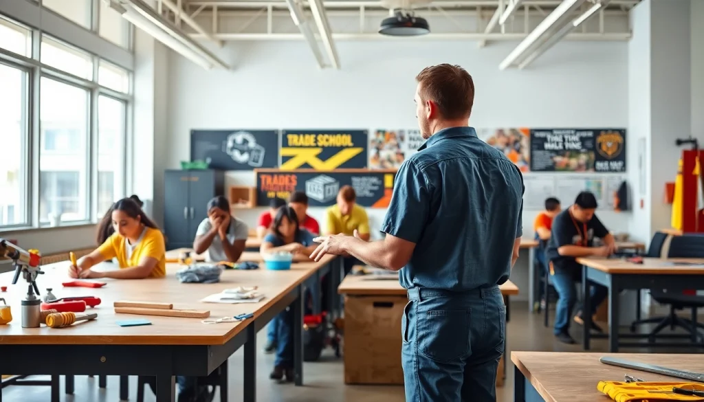 Students engaged in hands-on learning in trade schools Oahu setting, highlighting practical skills.