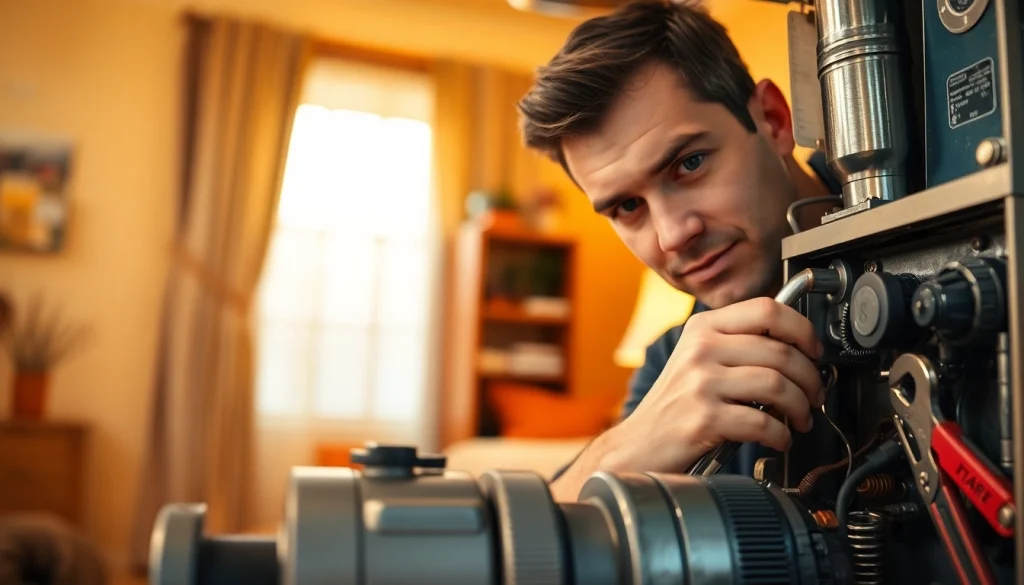 Gas furnace repair Pound Ridge by a skilled technician in a comfortable home setting.