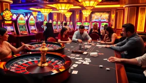 Experience the thrill of free porn games combined with the excitement of casino gambling, bustling with players and vibrant tables.
