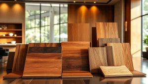 Showcase of woodveneerhub with elegant wooden panels emphasizing intricate designs.