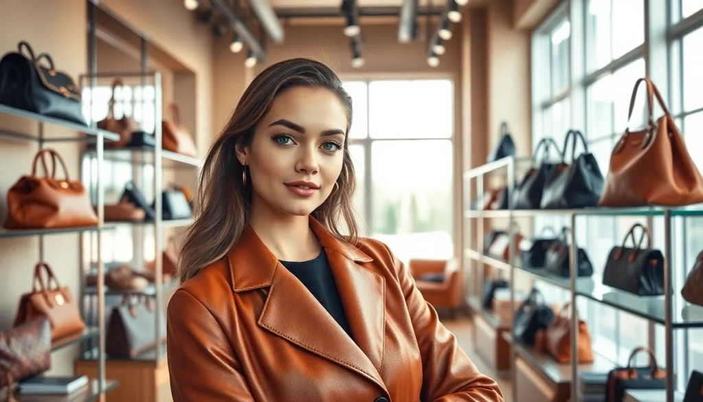 레플리카사이트의 고급스러운 패션 아이템을 전시한 부티크 모습