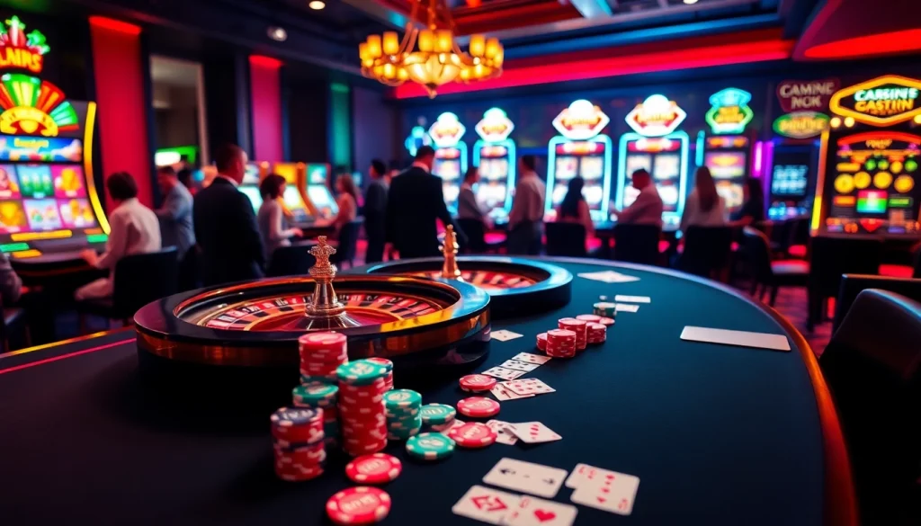 Experience the thrill of gambling with exciting games at https://febet8.com featuring vibrant casino tables.