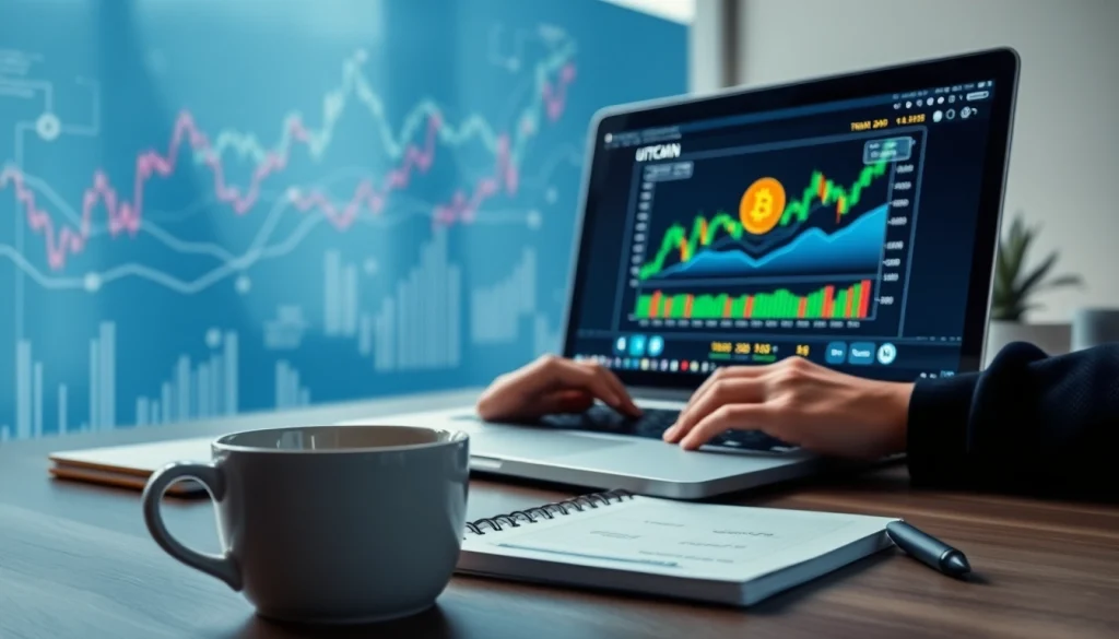 Acheter bitcoin sur une plateforme numérique avec des graphiques financiers modernes.