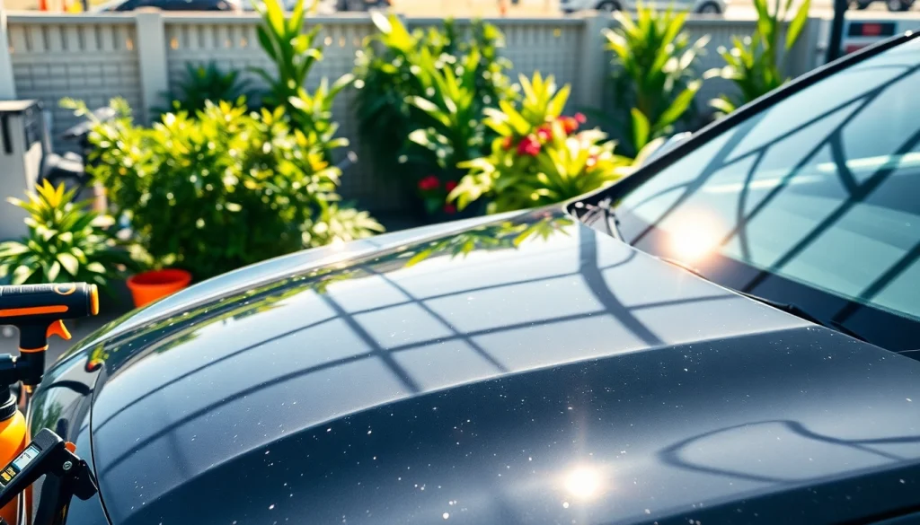 Experience the best car detailing Chattanooga TN with a perfectly polished black sedan under bright sunlight.
