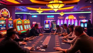 Intense poker gameplay at MK8 casino showcasing luxury and excitement.