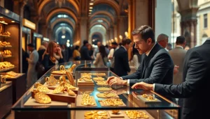 Acquista oro a Roma con esperti gioiellieri che mostrano splendidi pezzi di gioielleria.