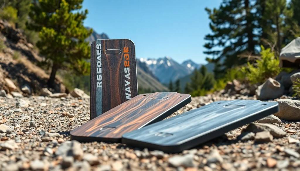 Engaging recovery boards showcased on an outdoor terrain, emphasizing their sturdy design.