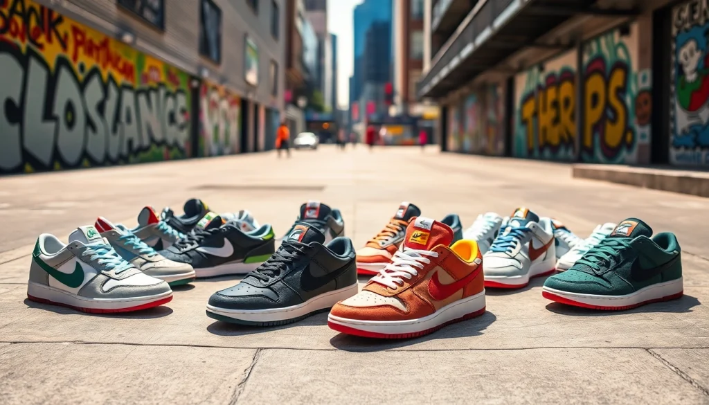 레플리카사이트에서 다양한 스타일의 스니커즈를 보여주는 이미지