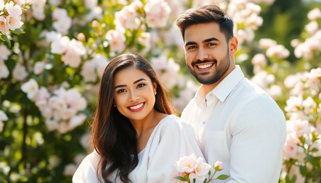 Capture light & airy photography of a joyful couple in a sunlit garden, emphasizing romance.