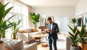 projektant wnętrz aranżuje nowoczesną przestrzeń z eleganckim stylem