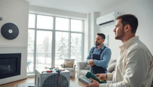 Technician performing HVAC services in Minneapolis, ensuring home comfort and safety.