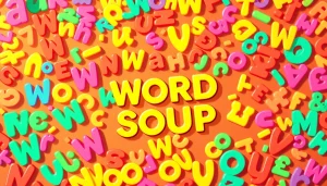 Engaging activity in Word Soup highlighting vibrant letters in a playful word search grid.
