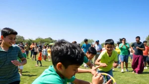 Engaged players enjoying daman games in a lively outdoor setting.