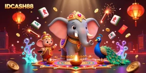 Engage in thrilling gameplay at IDCASH88 with vibrant 3D casino elements and colorful characters.