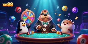 Sit at a dazzling underwater poker table at xn88, featuring a jolly walrus and dynamic game elements.