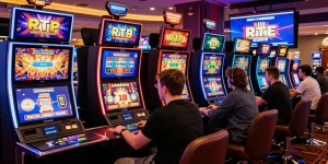 Players enjoying high RTP games at credit card casinos, featured on https://ibn.org.uk, capturing the excitement and vibrant atmosphere.