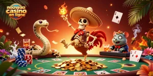 Danse du nouveau casino en ligne avec un rooster mariachi et un DJ hamster