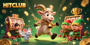 HITCLUB brings vibrant casino energy with a cartoon Krampus and mischievous characters in 3D.