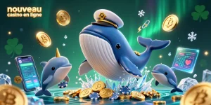 Découvrez le nouveau casino en ligne avec des éléments graphiques animés et colorés montrant l'enthousiasme du jeu.